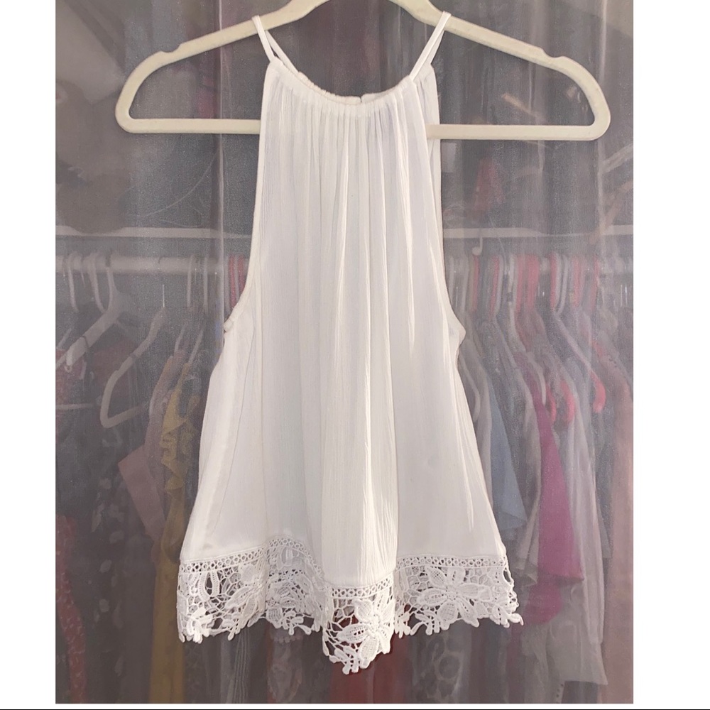 White lace detail Tank